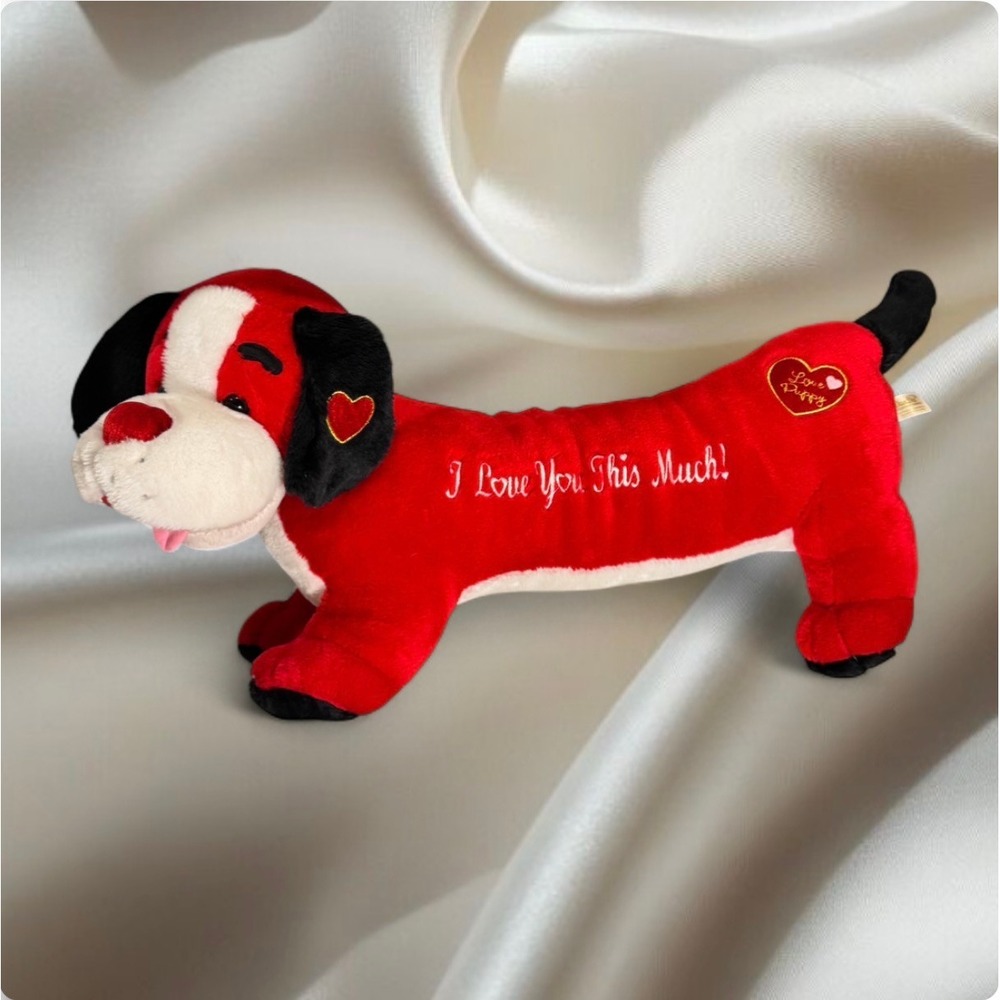HUGE Dan Dee Jumbo Valentine Dachshund Plush 36" Long "I Love You This Much!"